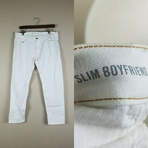 Banana Republic Slim Boyfriend white jeans